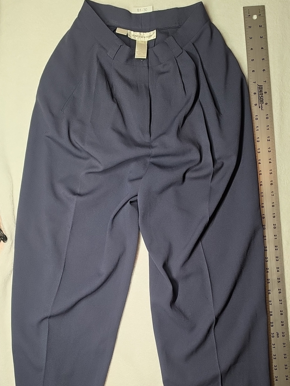 Jones New York Men's Pleated Dress Pants - Navy Blue